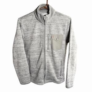 Criquet Jacket Mens Small Gray Heather Full Zip Fleece Chest Pocket Golf Casual